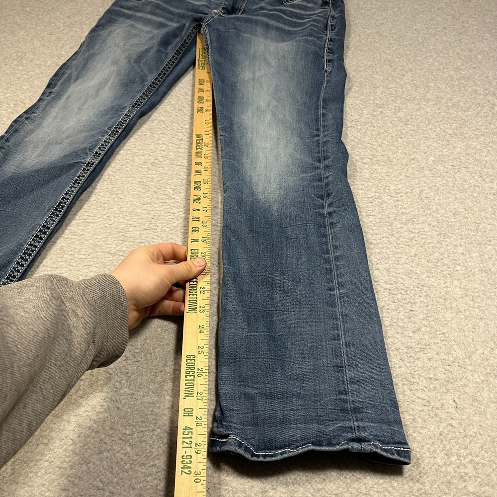 Buckle Black Jeans Mens 30x30 (Fit 30x29) Blue Slim Bootcut Stretch Cowboy Denim - Picture 4 of 13
